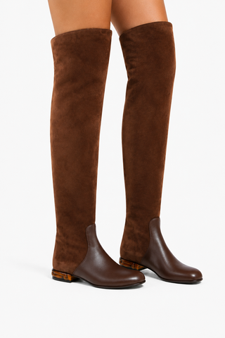 Gucci Tall Over the Knee Suede & Leather Women's Boots (GGW3600)