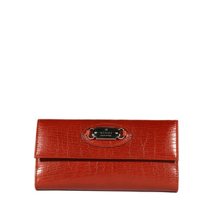 Gucci Women's Burgundy Texture Calf-Skin leather Wallet (GGWAL3000)-AmbrogioShoes