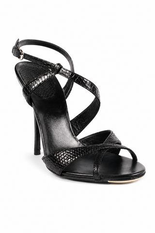 Gucci Women's Designer Shoes Black Leather Strappy Sandals (GGW1575)