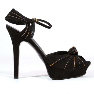 Gucci Womens Shoes Black Suede Sand Pelle 186076 (KGGW1545)-AmbrogioShoes