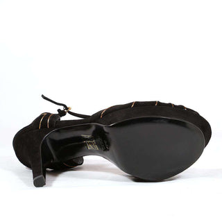 Gucci Womens Shoes Black Suede Sand Pelle 186076 (KGGW1545)-AmbrogioShoes