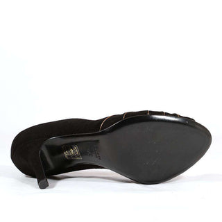 Gucci Womens Shoes Black Suede Sand Pelle Pumps 186645 (GGW1546)-AmbrogioShoes