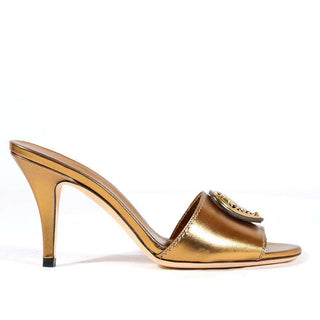 Gucci Womens Shoes Bronze Leather Designer Sandals 209403 (KGGW1555)-AmbrogioShoes
