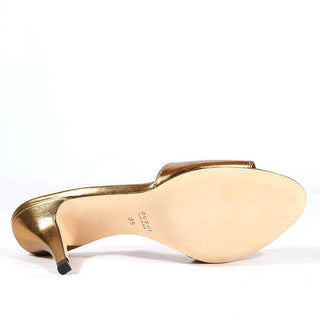Gucci Womens Shoes Bronze Leather Designer Sandals 209403 (KGGW1555)-AmbrogioShoes