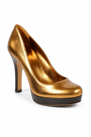 Gucci Women's Designer Shoes Bronze Platform Pumps (GG1535)