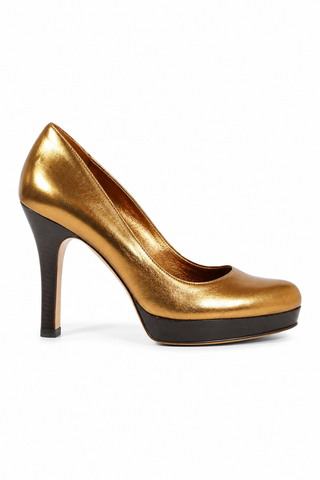 Gucci Women's Designer Shoes Bronze Platform Pumps (GG1535)