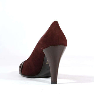 Gucci Womens Shoes Brown Suede & Napa Logo Pumps(KGGW1558)-AmbrogioShoes