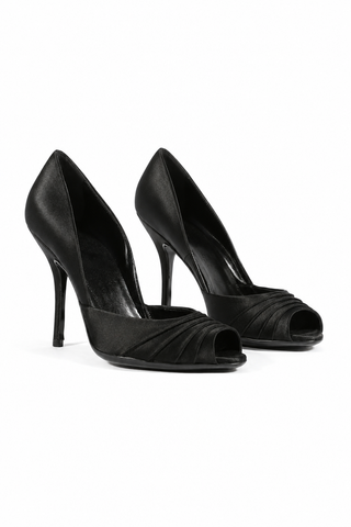 Gucci Women's Designer Shoes Classic Dressy Black Satin Pumps (GGW1563)