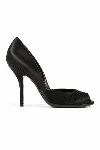 Gucci Women's Designer Shoes Classic Dressy Black Satin Pumps (GGW1563)