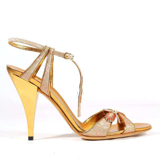 Gucci Womens Shoes Designer Evening Pink / Gold Sandals (KGGW1504)-AmbrogioShoes