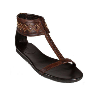 Gucci Womens Shoes Designer Leather T-Strap Sandals Brown(KGGW2706)-AmbrogioShoes