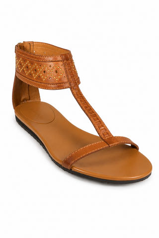 Gucci Women's Designer Shoes Designer Leather T-Strap Sandals(GGW2705)