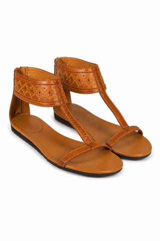 Gucci Women's Designer Shoes Designer Leather T-Strap Sandals(GGW2705)