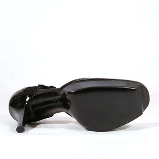 Gucci Womens Shoes "Eva" Black Suede and Patent Strap Pumps (GGW1534)-AmbrogioShoes