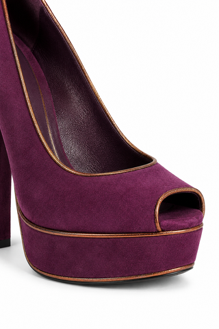 Gucci Women's Designer Shoes Huston Open Toe Suede Pumps (GGW3014)