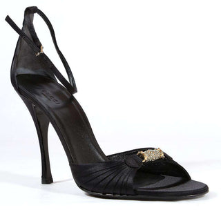 Gucci Womens Shoes Black Satin Evening Sandals (KGGW1512)-AmbrogioShoes