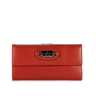 Gucci Women's Wallet Check-Book Smooth Leather Punch 231841-AmbrogioShoes