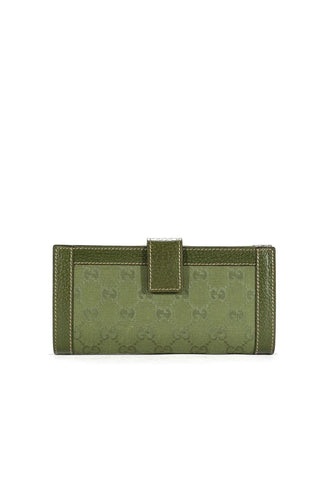 Gucci Women's Wallet GG logo fabric & leather Green 231839