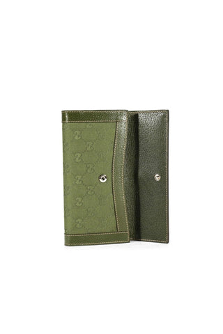 Gucci Women's Wallet GG logo fabric & leather Green 231839
