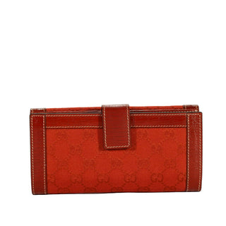 Gucci Women's Wallet Large GG logo fabric & leather Checkbook Red 231839-AmbrogioShoes