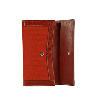 Gucci Women's Wallet Large GG logo fabric & leather Checkbook Red 231839-AmbrogioShoes