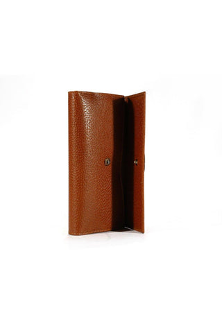 Gucci Women's Wallet Leather Large Check Book Style Brown 231843
