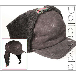 Gucci Wool / Suede Black Winter Hat (GG1608)-AmbrogioShoes