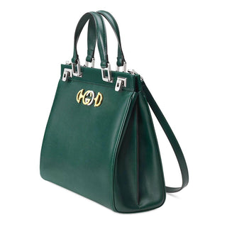 Gucci Zumi Womens Green Smooth Calf-Skin Leather Shoulder Bag (GG2055)-AmbrogioShoes