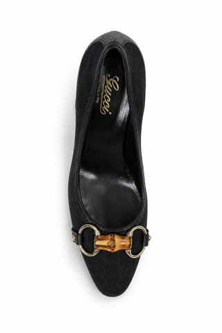 Gucci shoes for women Black GG fabric & leather Pumps 138711 (GGW1572-B)