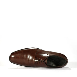 Hugo Boss Men's Designer Shoes Dark Brown Calf-Skin Leather Derby Oxfords (HBM04)-AmbrogioShoes