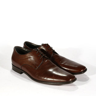 Hugo Boss Men's Designer Shoes Dark Brown Calf-Skin Leather Derby Oxfords (HBM04)-AmbrogioShoes