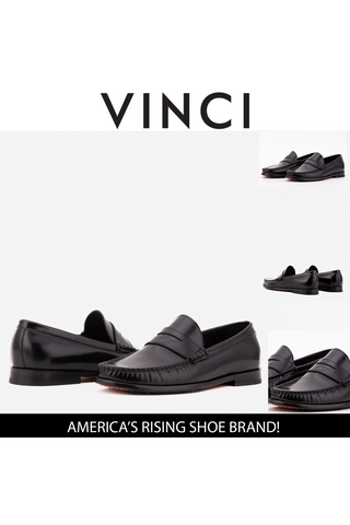 Vinci Belmont Patent Penny Loafer - Black