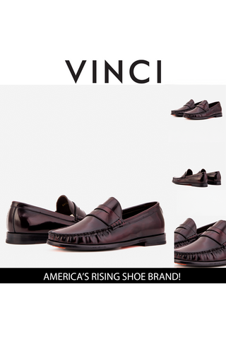 Vinci Belmont Patent Penny Loafer - Burgundy