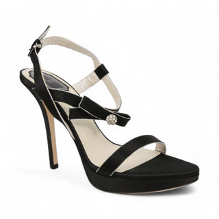 Christian Dior Serenade  Women's Shoes Black Satin Sandals (CDW62)