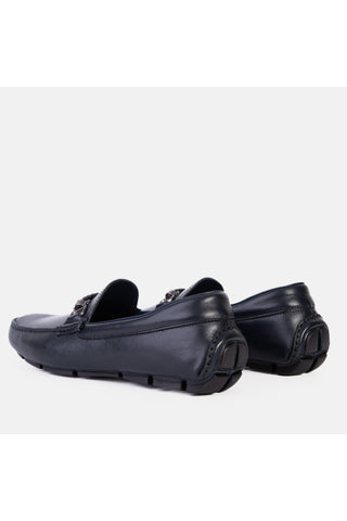 Vinci Pavia Leather Horse-Bit Loafer - Navy
