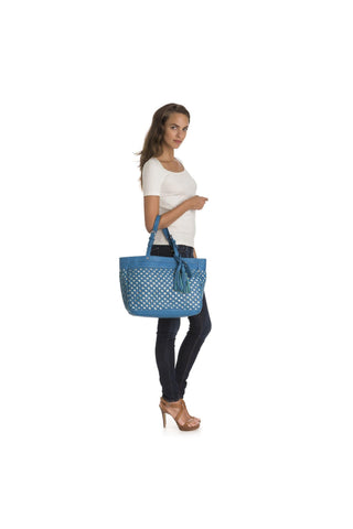 Isabella Fiore Handbag Bluebell Vintage Weave Tote (IFH102)