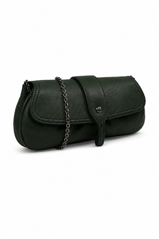 JP Tods Leather Evening Handbag Forest Green TD1744