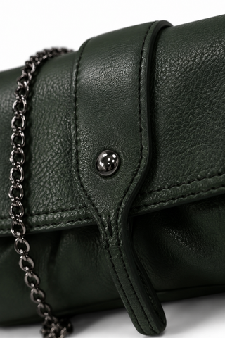 JP Tods Leather Evening Handbag Forest Green TD1744