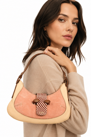 JP Tods Leather Handbag Venghe Tra Collina Rose / Beige (TD1739)
