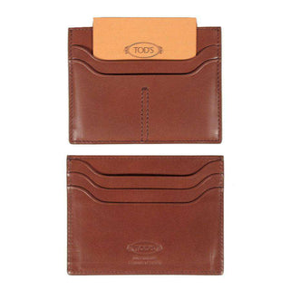JP Tods Men's Leather Wallet / Card Holder Light Brown (T121)-AmbrogioShoes