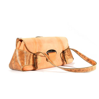 JP Tod's Women Beige & Pink Snake-Skin / Suede Leather Handbag (TD1755)-AmbrogioShoes