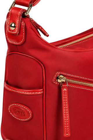 JP Tods handbag Leather & Micro Handbag Miky Zip Piccola Red (TD1737)