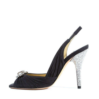 Jimmy Choo Black Hand Strass Crystal Sling Shoes (JCWCRY09)-AmbrogioShoes