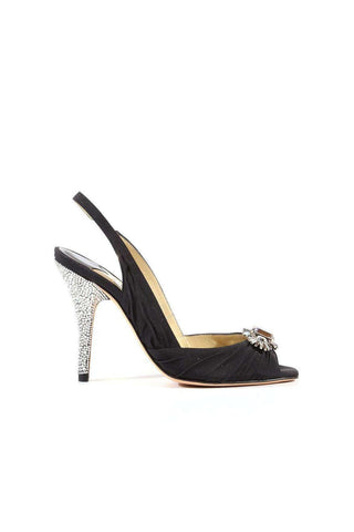 Jimmy Choo Crepe De Chine Crystalized Sling Pump (JCWCRY09)