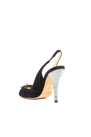 Jimmy Choo Crepe De Chine Crystalized Sling Pump (JCWCRY09)