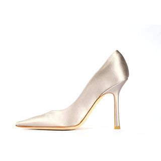 Jimmy Choo Silver Satin & Leather Pumps (JCW07)-AmbrogioShoes