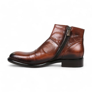 Jo Ghost 1224 Brown Calf-Skin Leather Laceless Ankle Boots (JG5355)-AmbrogioShoes