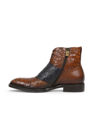 Jo Ghost 1788 Luisiana Crocodile Embossed Leather Ankle Boots (JG5322)