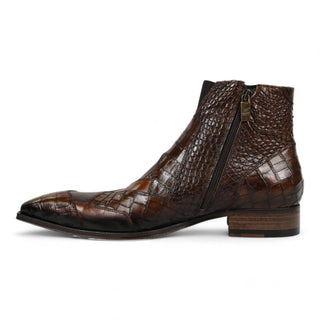 Jo Ghost 2030 Men's Shoes Brown Lizard & Crocodile Print / Calf-Skin Leather Boots (JG5330)-AmbrogioShoes