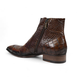 Jo Ghost 2030 Men's Shoes Brown Lizard & Crocodile Print / Calf-Skin Leather Boots (JG5330)-AmbrogioShoes